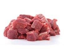 Hovězí ořech libové kostky 3 x 3 cm volně ložené chlaz. váž. cca 8 kg vlastní výroba