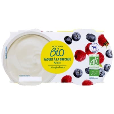 Monoprix Bio Řecký jogurt, 2x150g