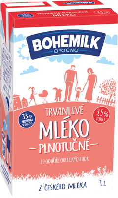 Bohemilk Trvanlivé mléko z podhůří Orlických hor - plnotučné (3,5%)