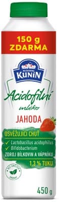 Mlékárna Kunín Mlékarna Kunín Acidofilní mléko jahoda (1,3%)