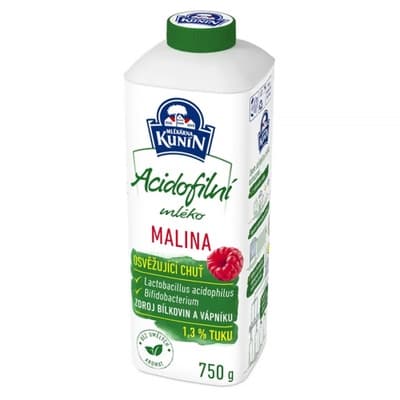 Mlékárna Kunín Acidofilní mléko Malina