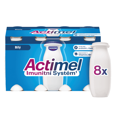 Actimel Probiotický jogurtový nápoj s vitamíny bílý 8x100g