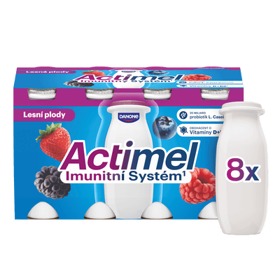 Actimel Probiotický jogurtový nápoj s vitamíny lesní plody 8x100g