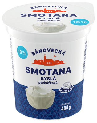 Milsy Bánovecká zakysaná smetana 16%
