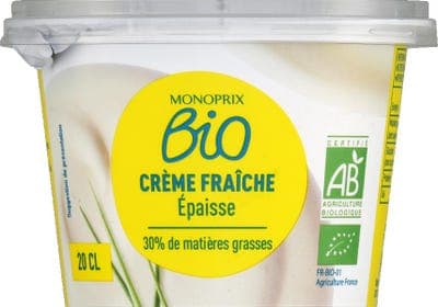 Monoprix Biologique BIO Creme fraiche, 30% tuku