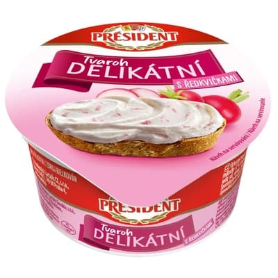 Président Delikátní Tvaroh Ředkvička