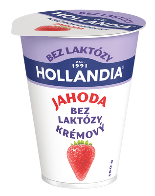 Hollandia Jogurt krémový bez laktózy, Jahoda