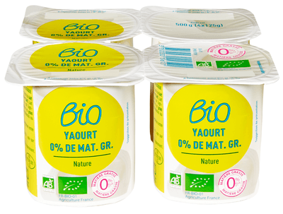 Monoprix Biologique BIO Bílý jogurt 0% (4x 125 g)
