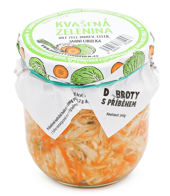 Dobroty s příběhem Kvašená zelenina - zelí, mrkev, celer, cibulka