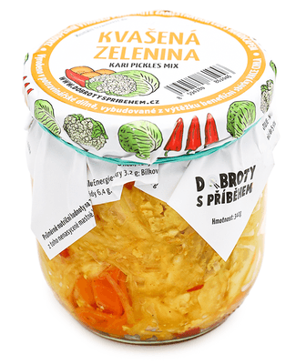 Dobroty s příběhem Kvašená zelenina - květák, zelí, mrkev, paprika, ředkev na kari