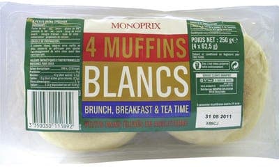 Monoprix Anglický bílý muffin 4ks