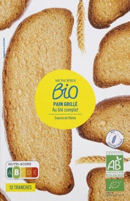 Monoprix Biologique BIO Celozrnný toastový chléb