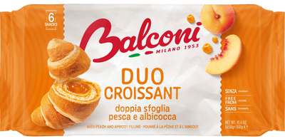 Balconi Duo croissant s broskvovou a meruňkovou náplní 6x50 g
