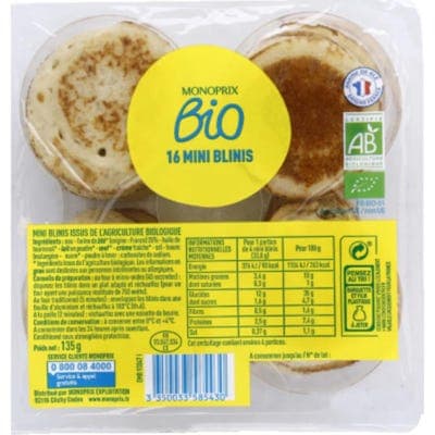Monoprix Bio mini lívanečky 16ks
