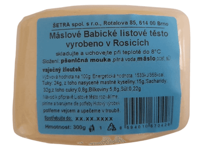 Šetra Listové těsto máslové