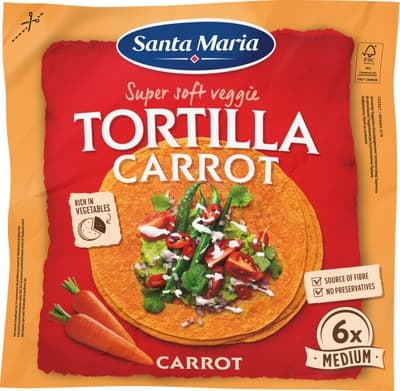Santa Maria Veggie tortilla mrkev, 6 ks