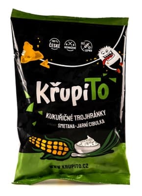 KřupíTo Kukuřičné trojhránky Zakysaná smetana - jarní cibulka