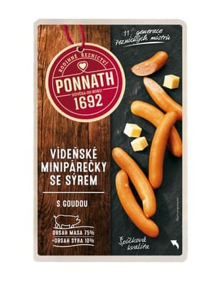Ponnath Vídeňské minipárečky se sýrem