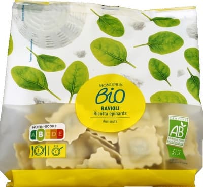Monoprix BIO Ravioli s ricottou a špenátem
