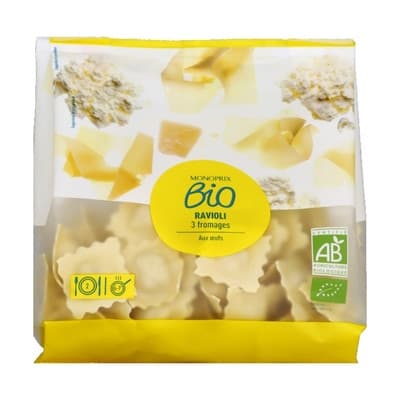 Monoprix BIO Ravioli se 3 druhy sýrů