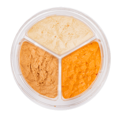 Table foods Hummus trio (klasik, červená paprika & sušená rajčata)