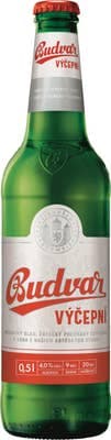 Budějovický Budvar Výčepní, světlé pivo, sklo
