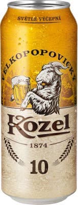 Velkopopovický Kozel 10. světlý výčepní. plech