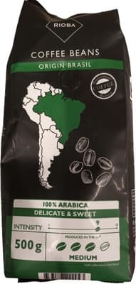 Rioba Brazil 100% Arabica zrnková káva 500 g