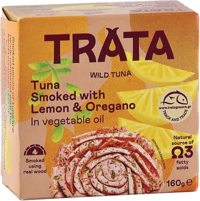 Trata Tuňák uzený v rostlinném oleji citron-oregano