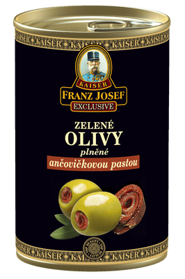 Franz Josef Kaiser Zelené olivy ve slaném nálevu plněné ančovičkovou pastou