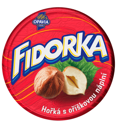 Opavia Fidorka Hořká s oříškovou náplní červená