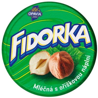 Opavia Fidorka Mléčná s oříškovou náplní, zelená