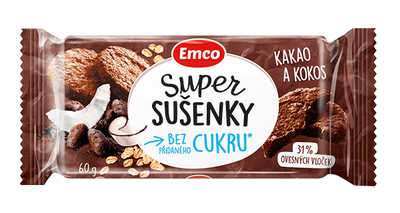 Emco Super sušenky bez přidaného cukru Kakao a Kokos