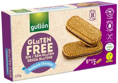 Gullón Sandwich Chocolate - Sušenky bez lepku plněné čokoládovým krémem