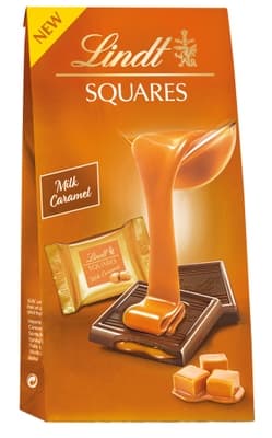 Lindt Squares bonboniéra mléčná čokoláda s karamelovou náplní