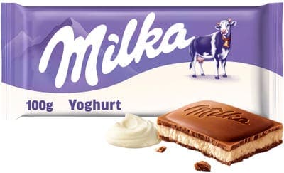 Milka Čokoláda Mléčná z alpského mléka s jogurtovou náplní
