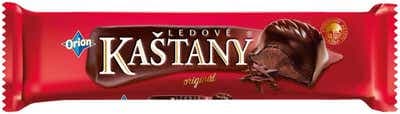 ORION Ledové kaštany tyčinka v hořké čokoládě s kakaovo-oříškovou náplní