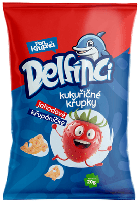 Pan Křupka Delfínci kukuřičný snack jahodový