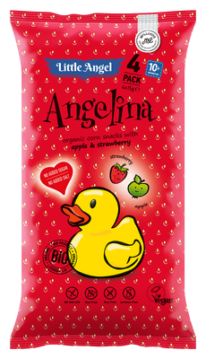 Little Angel BIO Snack Angelina jablko a jahoda, 4x 15 g