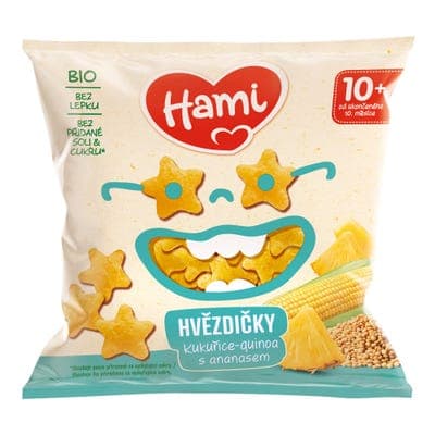 Hami BIO Kukuřičné-Quinoa křupky s výborným ananasem 12m+
