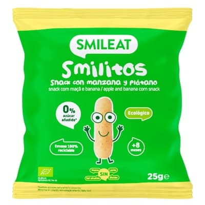 Smileat BIO Kukuřičné křupky jablko & banán s extra panenským olivovým olejem