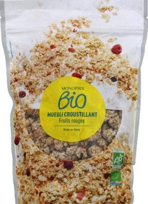 Monoprix BIO Křupavé müsli s červeným ovocem