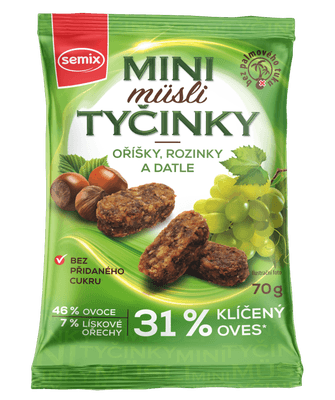 Semix Mini müsli tyčinky s oříšky bez lepku