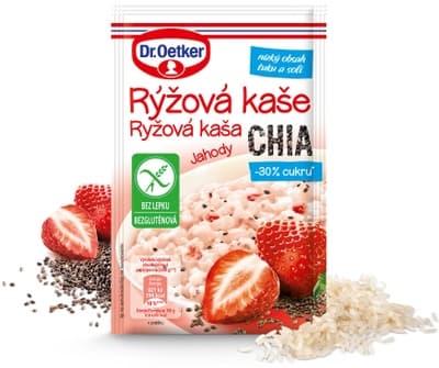 Dr. Oetker Rýžová kaše Jahody, Chia semínka, bez lepku