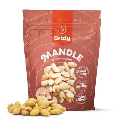 GRIZLY Mandle natural loupané