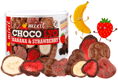 Mixit Křupavé banánky a jahody v čokoládě