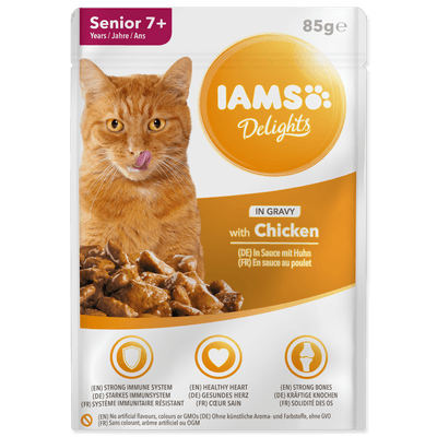 IAMS Delights Kapsička kuře v omáčce pro starší kočky