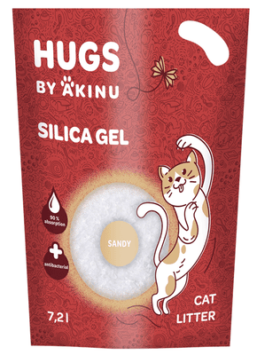 Akinu HUGS by Akinu Sandy Silika gel (jemný - 0,5 - 2 mm) stelivo pro kočky