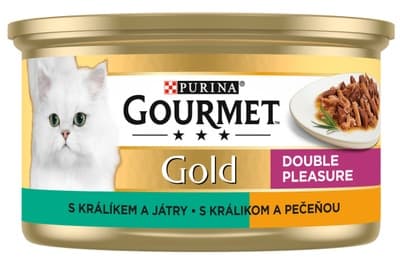 Gourmet Gold konzerva pro kočky králík, játra