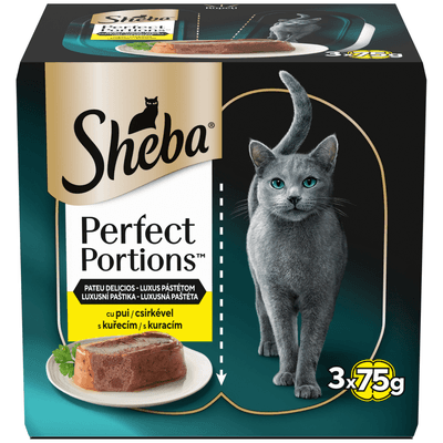 Sheba Perfect Portions vaničky s kuřecím pro dospělé kočky 3x 75 g